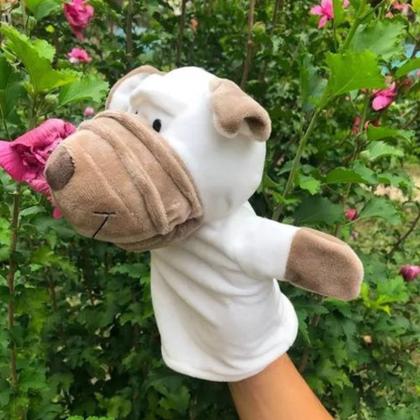 Imagem de Fantoche Cachorro Pelúcia De Mão Teatro Infantil Animal 25cm