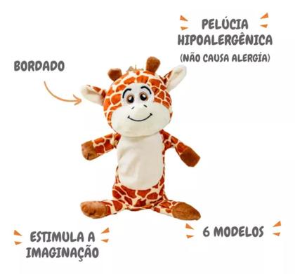 Imagem de Fantoche De Pelúcia Zoo Girafa - Hipoalergênico - Unik