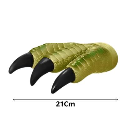 Imagem de Fantoche Dinossauro Garra Verde Para Mão Dino Tiranossauro Rex Em Silicone Infantil Menino Adijomar 