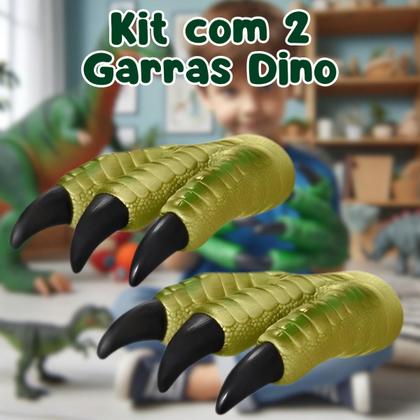 Imagem de Fantoche Dinossauro Garra Verde Para Mão Dino Tiranossauro Rex Em Silicone Infantil Menino Adijomar 