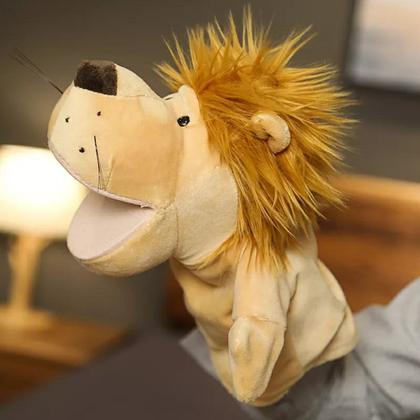 Imagem de Fantoche Leão de Pelúcia 25cm  Brinquedo Educativo e Divertido