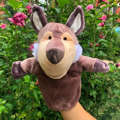 Imagem de Fantoche Lobo de Pelúcia 25cm  Brinquedo Educativo e Divertido