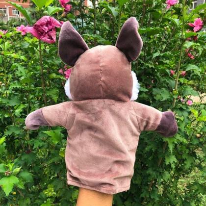 Imagem de Fantoche Lobo Pelúcia De Mão Teatro Infantil Animais 25cm