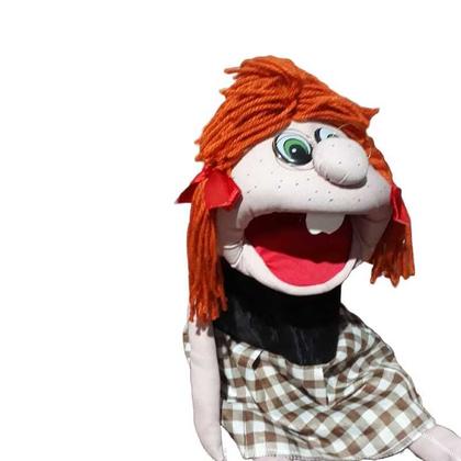 Imagem de Fantoche menina com pintinhas, fantoche de mão