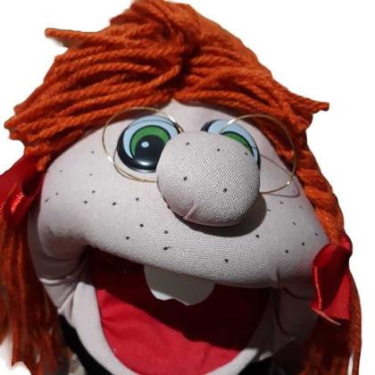 Imagem de Fantoche menina com pintinhas, fantoche de mão