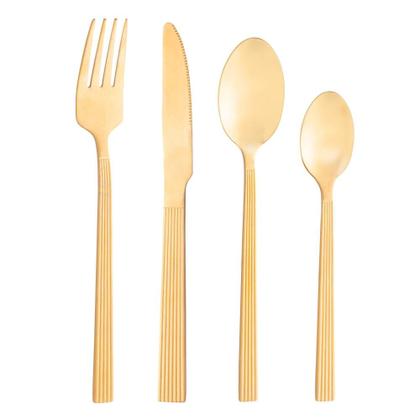 Imagem de Faqueiro 16 Peças Lyor Athenas de Aço Inox Dourado