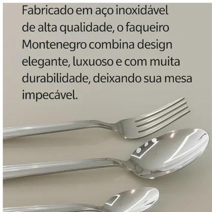 Imagem de Faqueiro 24 Peças MONTENEGRO Aço Inox Lyor