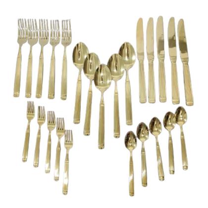 Imagem de Faqueiro 30 Peças Grécia Dourado Aço Inox Lyor
