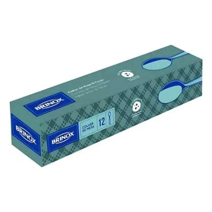 Imagem de Faqueiro 72 Talheres Garfos Colheres Facas de Mesa Inox Turim Mesa Posta Servir