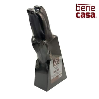 Imagem de Faqueiro Black 7 Peças Bene Casa Churrasco Pão Suporte Cepo Preto Inox