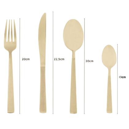 Imagem de Faqueiro Completo 16 Peças Champanhe Luxo Jantar