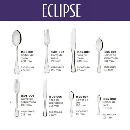 Imagem de Faqueiro Hercules Aço Inox Eclipse 101 Peças Com Estojo Gift Box