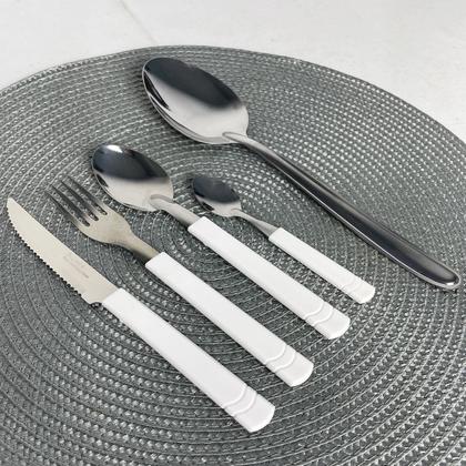 Imagem de Faqueiro Inox 26 Peças Jogo Talheres Conjunto Com Organizador Gaveta - Branco