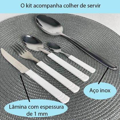 Imagem de Faqueiro Inox 26 Peças Jogo Talheres Conjunto Com Organizador Gaveta - Branco