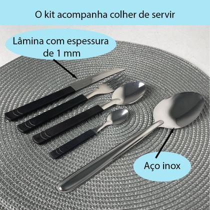 Imagem de Faqueiro Inox 26 Peças Jogo Talheres Conjunto Com Organizador Gaveta - Preto 