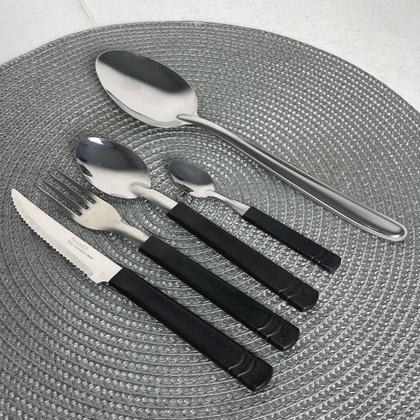 Imagem de Faqueiro Inox 26 Peças Jogo Talheres Conjunto Com Organizador Gaveta - Preto 