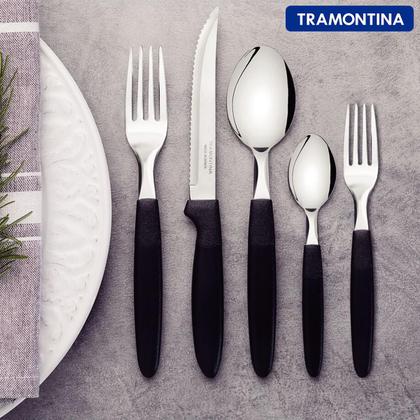 Imagem de Faqueiro Inox Ipanema Preto 30 Peças  Completo  Qualidade Premium