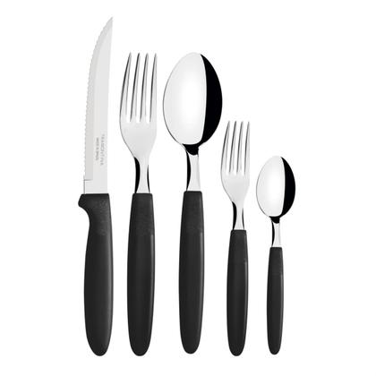 Imagem de Faqueiro Jogo Talheres Ipanema Aço Inox 30 Peças Preto Tramontina