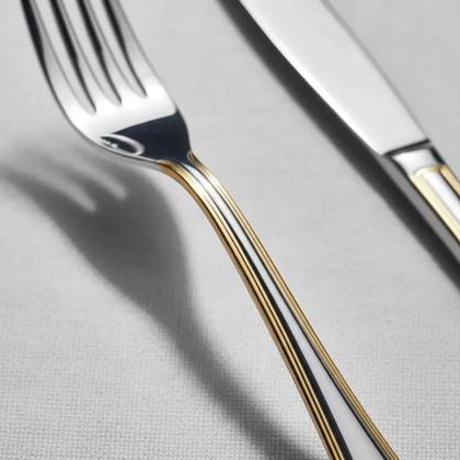 Imagem de Faqueiro Louvre Friso Ouro 130 Peças Aço Inox 18/10 3MM Fracalanza