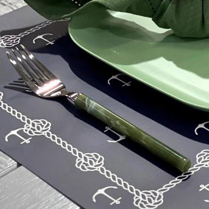 Imagem de Faqueiro Selva 16 Peças em Aço Inox com Resina Verde Oxford