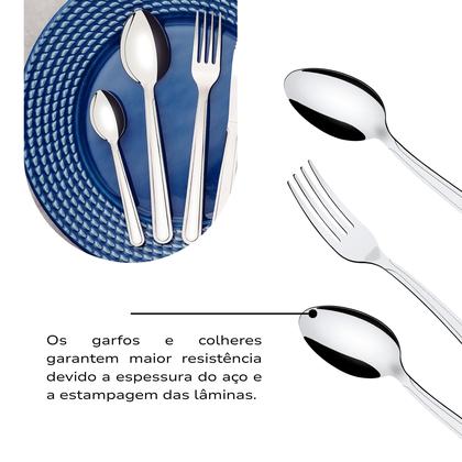 Imagem de Faqueiro Tramontina Búzios 24 Peças Aço inox Jogo de Talheres Prata