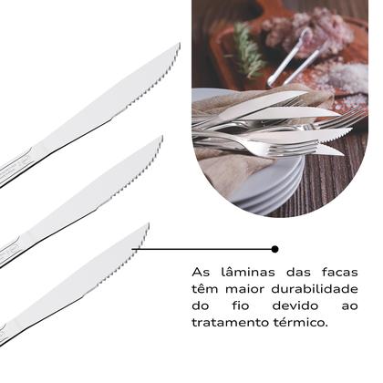 Imagem de Faqueiro Tramontina Búzios 24 Peças Aço inox Jogo de Talheres Prata