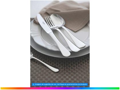 Imagem de Faqueiro Tramontina Classic Aço Inox Facas de Mesa Forjadas Brilho Estojo de Madeira 130 Peças