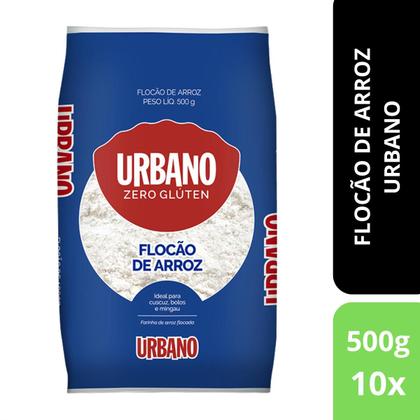 Imagem de Farinha de Arroz Flocão Urbano Sem Glúten 500g - 10 unidades