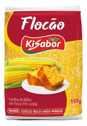 Imagem de Farinha De Milho Flocão Kisabor 500G Fardo Com 12 Un