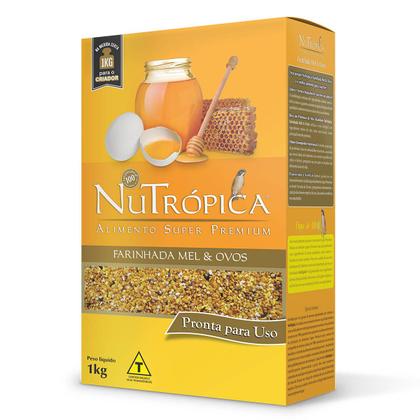 Imagem de Farinhada Completa Nutrópica para Pássaros com Mel Ovos 1kg Super Premium Psitacídeos Passeriformes