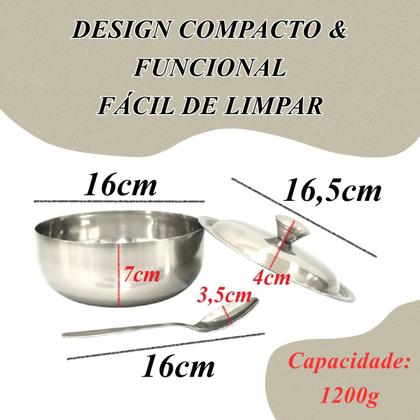 Imagem de Farinheira Açucareiro Saleiro Powder Com Colher Tampa Inox