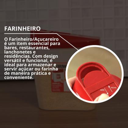 Farinheiro Açucareiro 1L Multiuso Plástico Cozinha Design Versátil Resistente - Uninjet Imagem de Farinheiro Açucareiro 1L Multiuso Plástico Cozinha Design Versátil Resistente