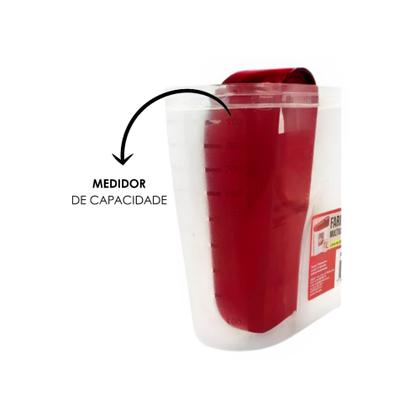 Farinheiro Açucareiro 1L Multiuso Plástico Cozinha Design Versátil Resistente - Uninjet Imagem de Farinheiro Açucareiro 1L Multiuso Plástico Cozinha Design Versátil Resistente