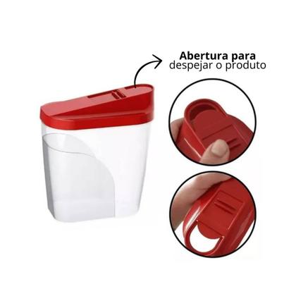 Farinheiro Açucareiro 1L Multiuso Plástico Cozinha Design Versátil Resistente - Uninjet Imagem de Farinheiro Açucareiro 1L Multiuso Plástico Cozinha Design Versátil Resistente