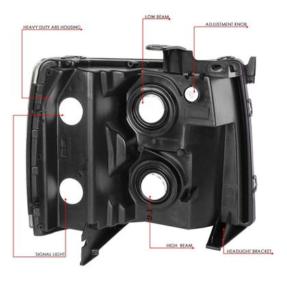 Imagem de Faróis DNA MOTORING HL-OH-CSIL07-CH-AM Chrome Silverado