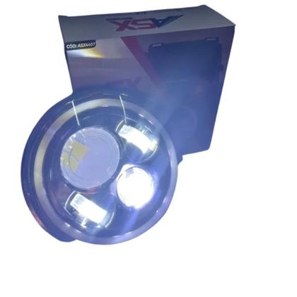 Imagem de Farol 7 pol Led branco 6000K bivolt angel eye IP67 Policarbonato Vida Util estimada 30.000 Horas