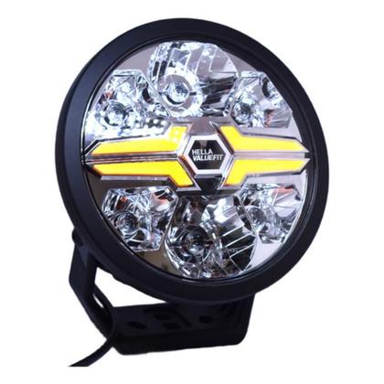 Imagem de Farol 7 Pol Original Hella Black Blade Drl Branco âmbar