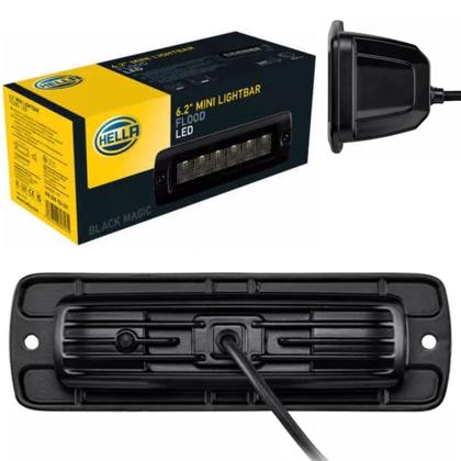 Imagem de Farol Auxiliar Mini Barra LED Hella Black Magic 30W para Embutir 12V 24V