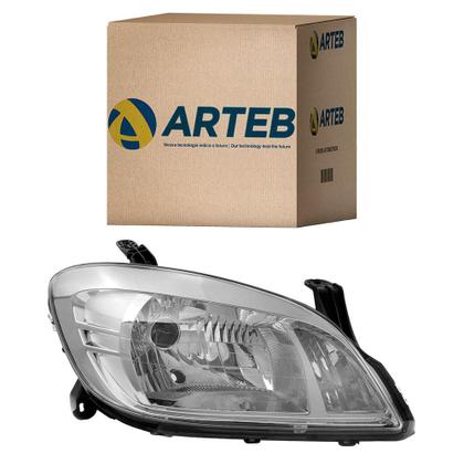 Imagem de Farol Chevrolet Celta Prisma 2006 a 2015 Máscara Cromada Arteb