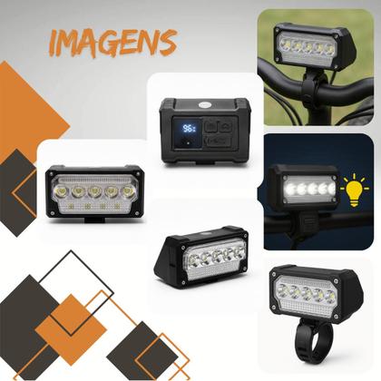 Imagem de Farol de Bicicleta com Display Digital e Sensor Inteligente Iluminação Segura Recarregável