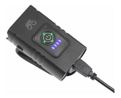 Imagem de Farol De Bike 2 Led Cree T6 Recarregável Usb Com Medidor B02