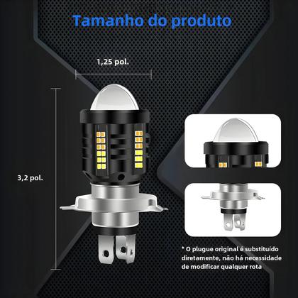 Imagem de Farol de LED H4 Dupla Cor (Amarelo/Branco) para Motocicleta - Ba20d Hi/Lo Beam