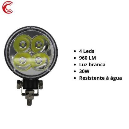 Imagem de Farol de milha auxiliar redondo 4 leds 12w universal cinoy