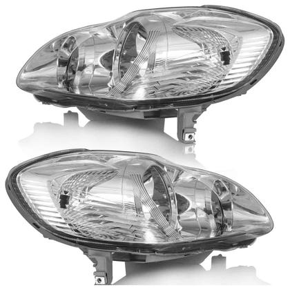 Imagem de Farol Dianteiro Corolla 2005 2006 2007 2008 2009 Máscara Cromada Lisa Acrílico Foco Duplo