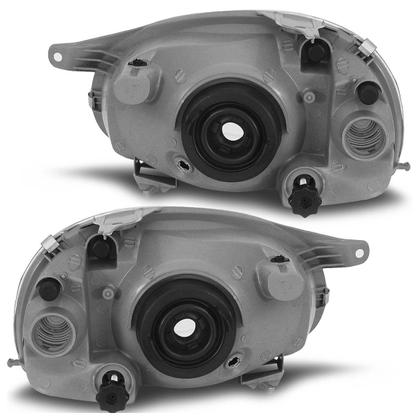 Imagem de Farol Dianteiro Corsa 1994 1995 1996 1997 1998 1999 2000 2001 2002 Máscara Cromada Lisa Vidro Carcaça Branca