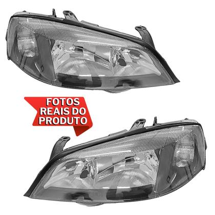 Imagem de Farol Dianteiro Direito Foco Duplo Máscara Cromada Astra 1998 a 2002
