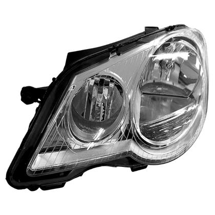 Imagem de Farol Dianteiro Direito Foco Duplo Máscara Cromada Polo 2007 a 2014