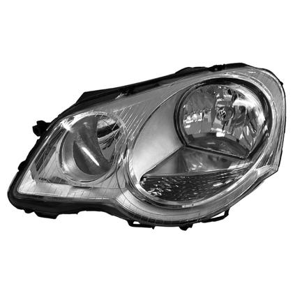 Imagem de Farol Dianteiro Esquerdo Foco Duplo Máscara Cromada Polo 2007 a 2014