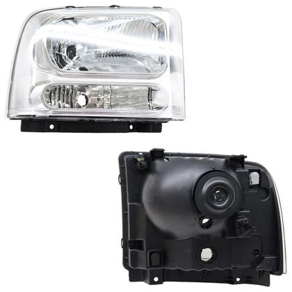 Imagem de Farol Dianteiro F250 F350 F4000 2007 2008 2009 2010 A 2010 Máscara Cromada Lente Lisa Acrílico
