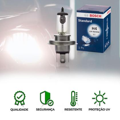 Imagem de Farol Dianteiro H4 Standard 12V 60/55w  ( P43t ) Halógena Para Carro Lâmpada Automotiva